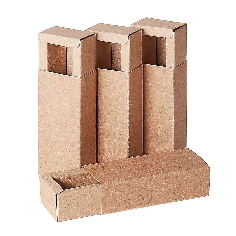 1Set Kraft Paper Folding Box Drawer Box Rectangle BurlyWood Finished Product: 9.5x4cm Inside Size: 8x2.5x2.5cm 24pcs/set