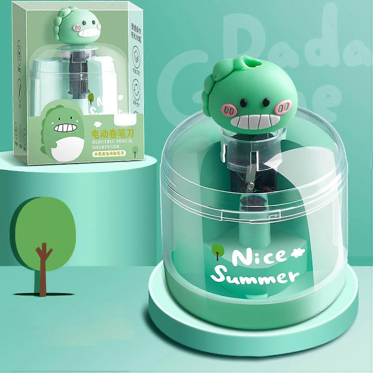 Electric Pencil Sharpener Full Automatic Cute Animal Style Nonslip Pads Electric Sharpener for Home