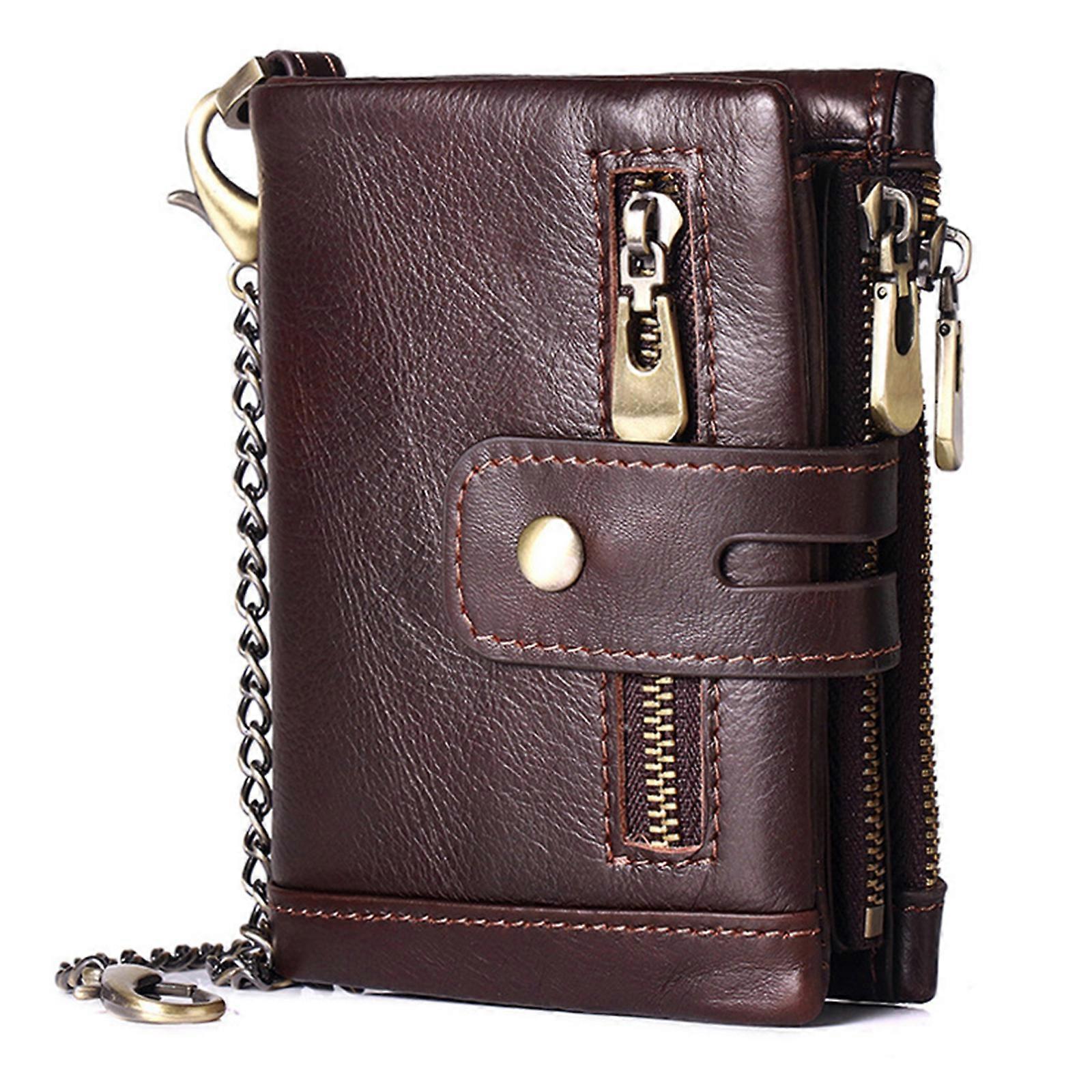 RFID حجب القهوة لون محفظة جلدية