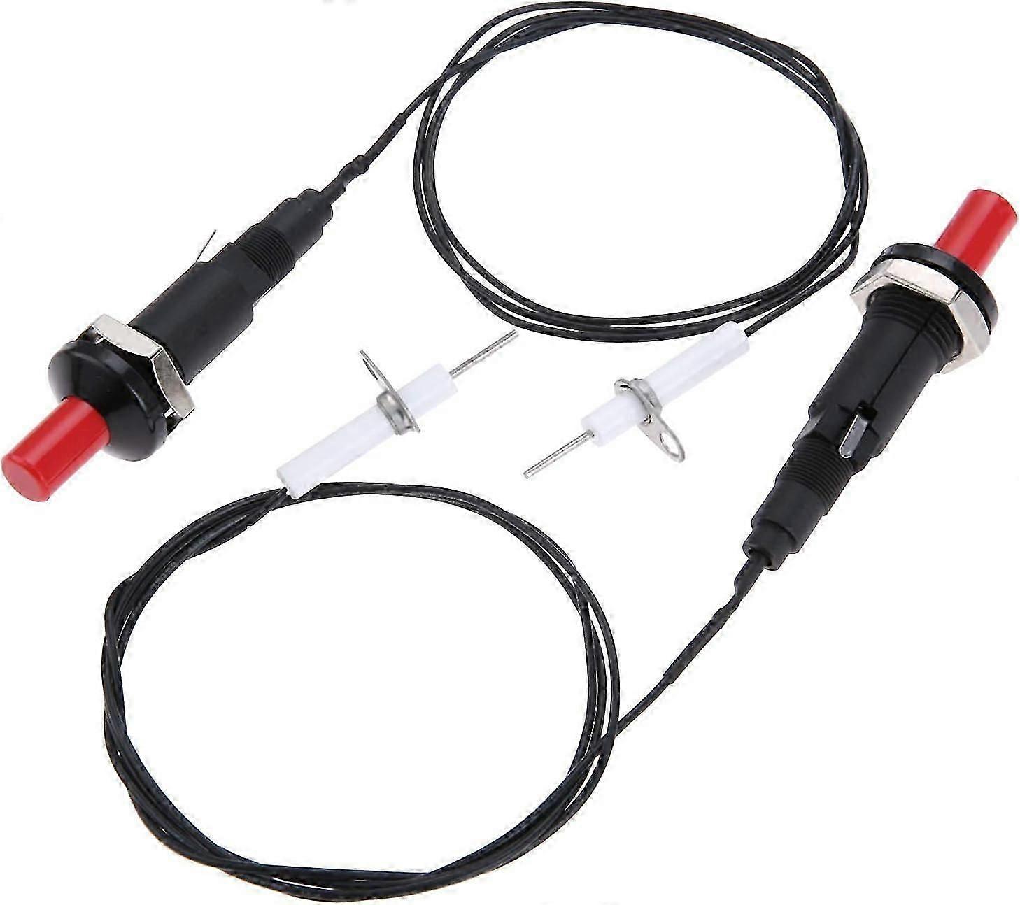 2Pcs Piezo Spark Ignition Kit, Push Button Igniter with Heat-Resistant Electrode and 1 Meter Wire, Type of 1 Out 2, Fit for Gas Fireplace, Oven, Heate