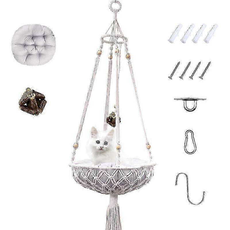 Cat Hammock, Handwoven Hanging Boho Cat Bed