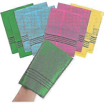 8pcs Asian Exfoliating Washcloth Korean Exfoliating Mitt Glove Italy Towel Scrubbing Cloth Compatible Removing Dead Skin Callus Cleaning Pores Viscose