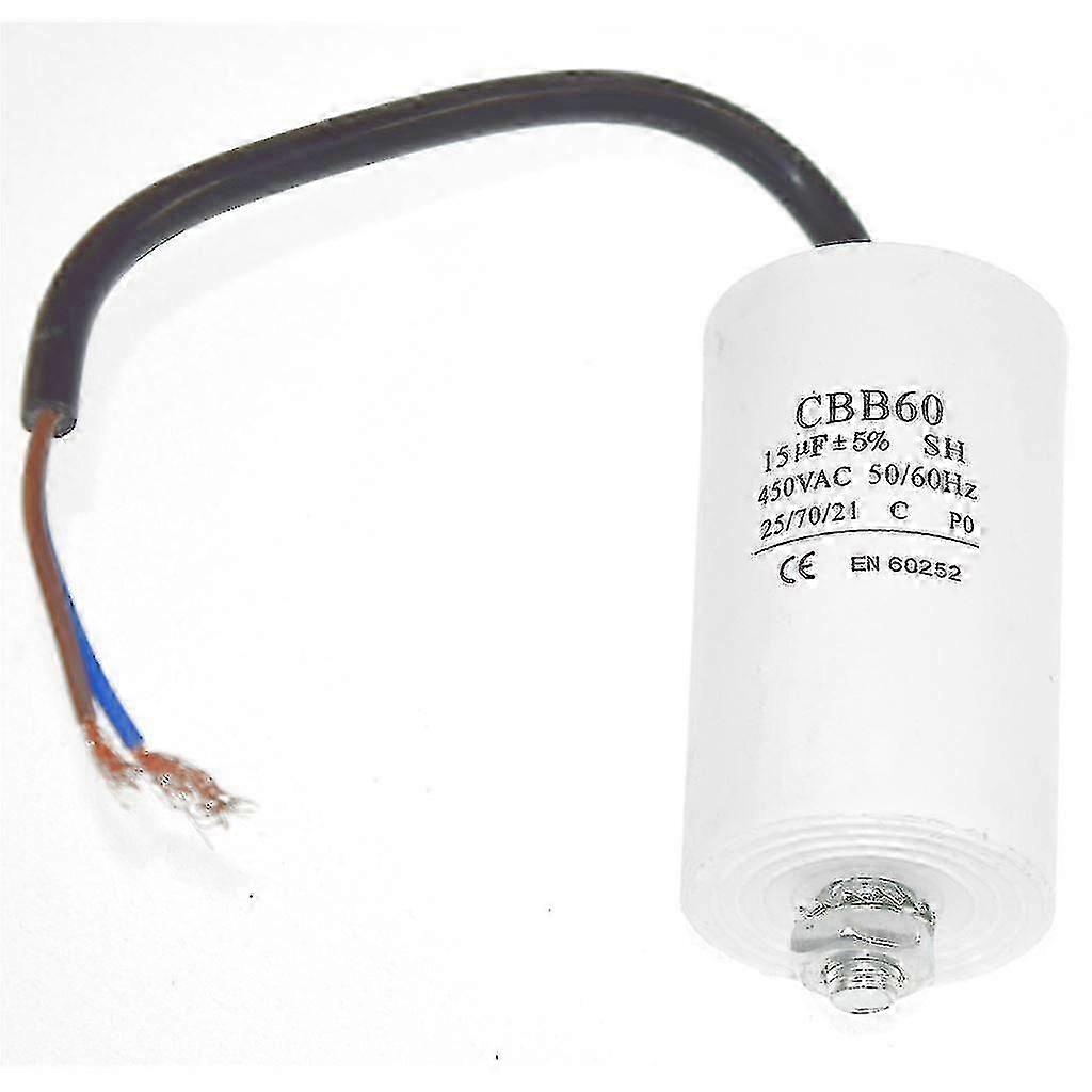 Universal 15uf Capacitor With 19cm Cable Connectors