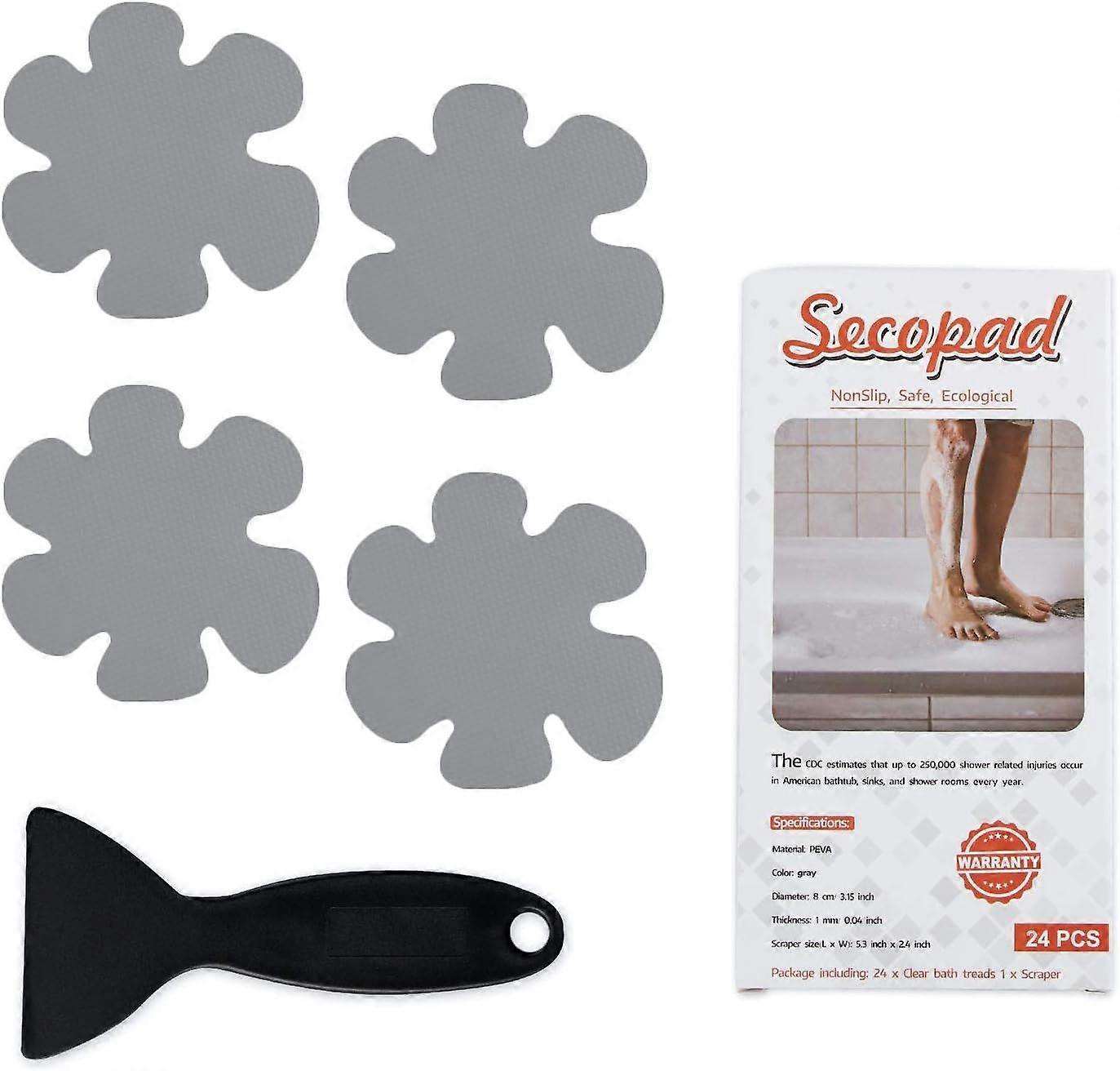 Grey Premium Non Slip Bathtub Stickers with Squeegee