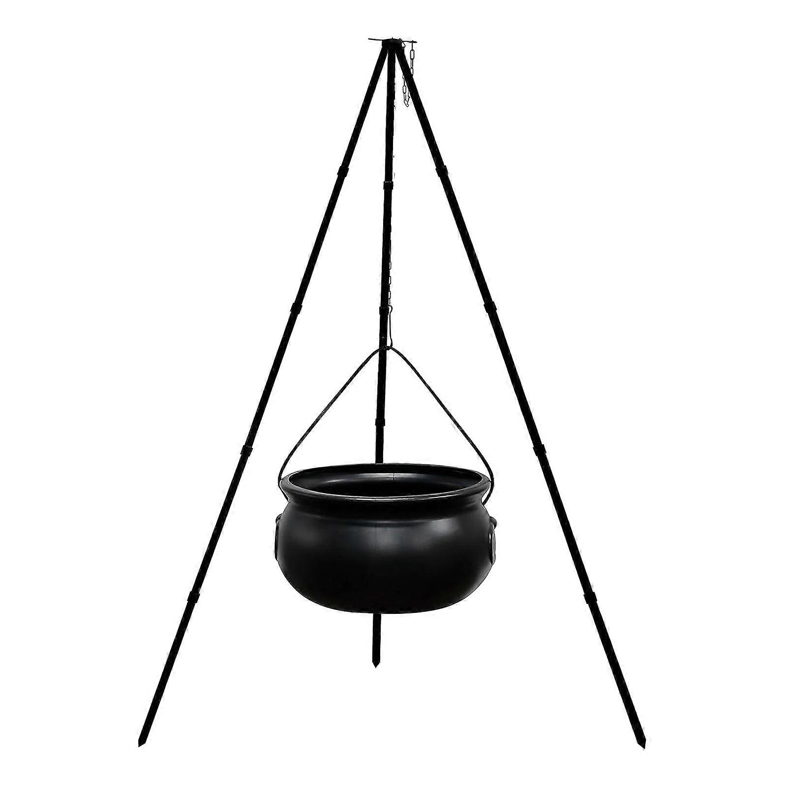 Unique Halloween Decor Large Hexenkessel on Tripod Stand with Lighting for Candy, Witch Themed Parties, and Haunted 78cm