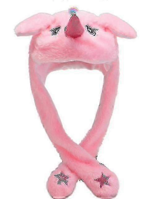 Rabbit Hat Ear Moving Jumping Hat Funny Bunny Plush Hat Cap_a