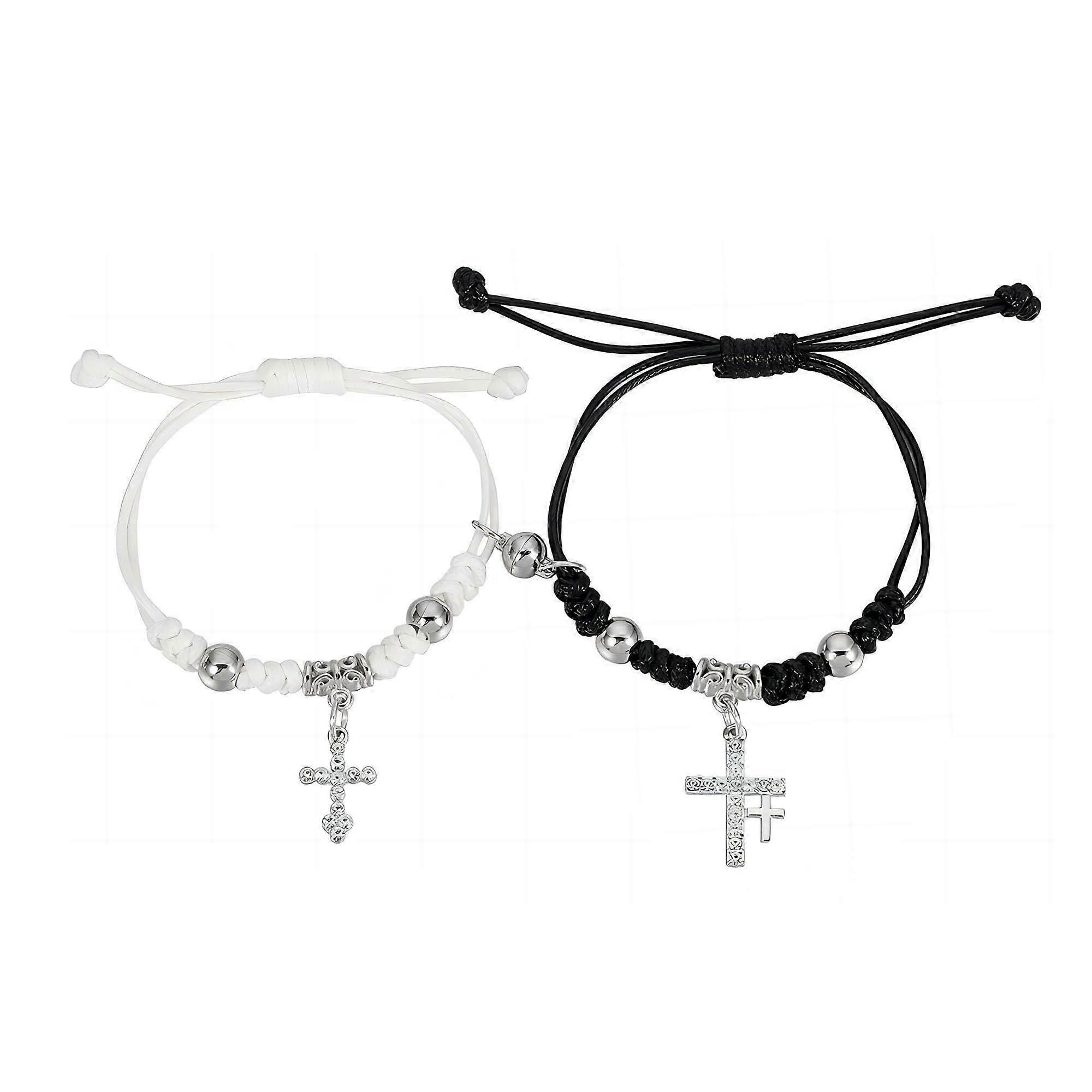 Friendship Bracelets for Friends and Couples, Elegant Cross Attraction Design, Adjustable Size, Durable Material