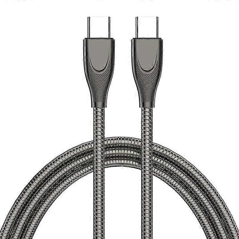 ENKAY ENK-CB129 PD 65W Type-C to Type-C Carbon Steel Hose Spring Fast Charging Data Cable, Length 1m 1m Type-C to Type-C