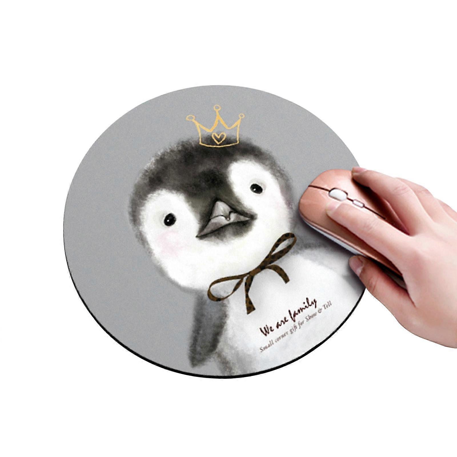 Round Penguin Mouse Pad, 20x0.3 cm, Vibrant Multicolor