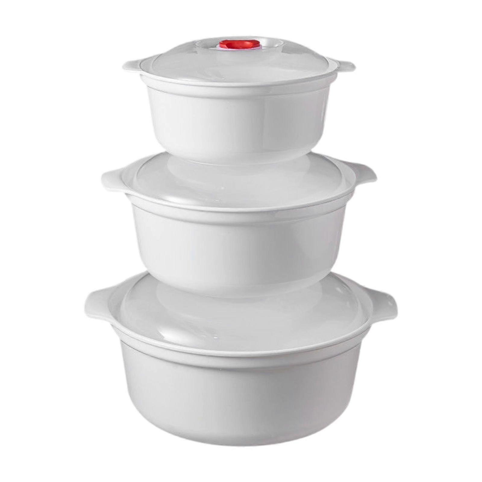 3x Microwave Bowls with Lids Convenient Microwave Cookware for Small Kitchen