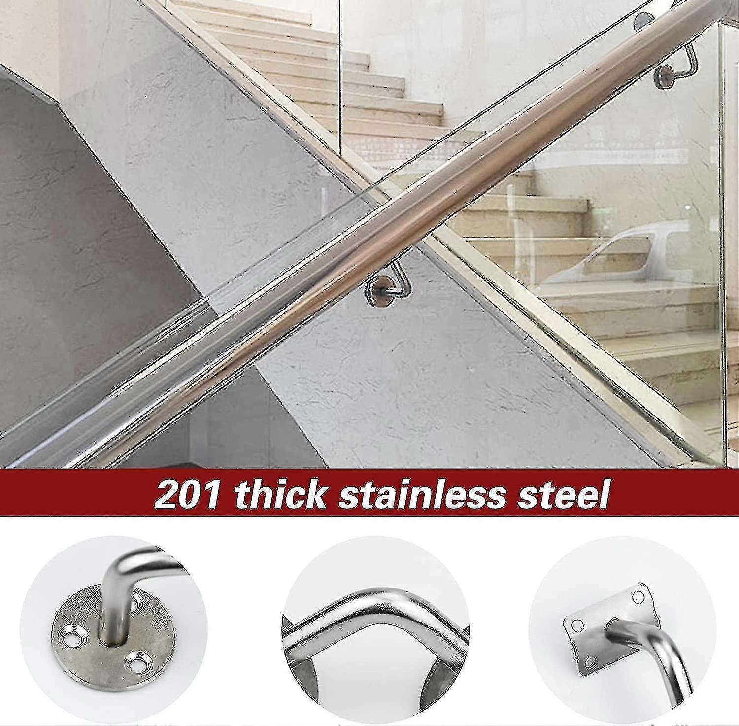 4 Stuks Ondersteuning Wandgemonteerde Leuning Beugels, Roestvrij Stalen Leuning Rail Beugels Compatibele Trappen, Leuning Houder Met Deksel Rozet compatib