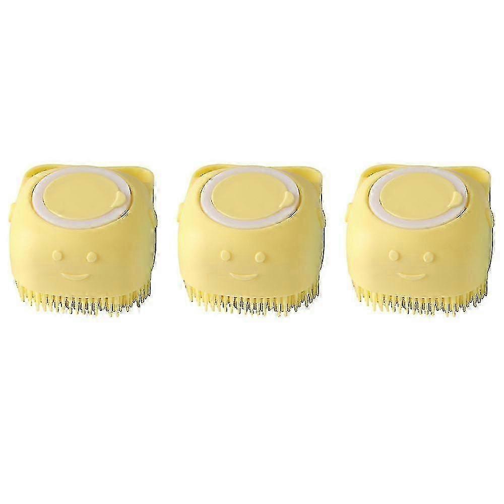 3pcs Dog Cat Bath Brush With Dispenser Soft Silicone Bristle,for Short Haired Dogs Cats Shower