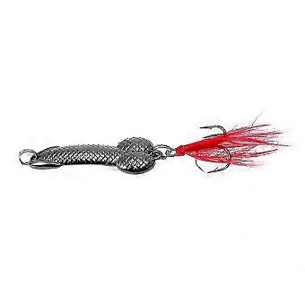 3g / 7g / 11g / 15g Pêche Luretriple Hooks Cuillère Leurre Appât de pêche avec Plume réfléchissante Carpe Pêche Tackles Noir 11g