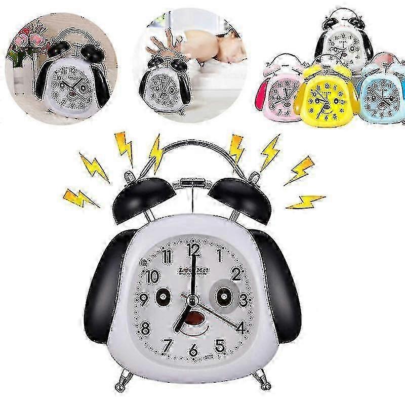 Väckarklocka Analog Hund Barnväckarklocka Dubbelklocka Analog Quartz Väckarklocka