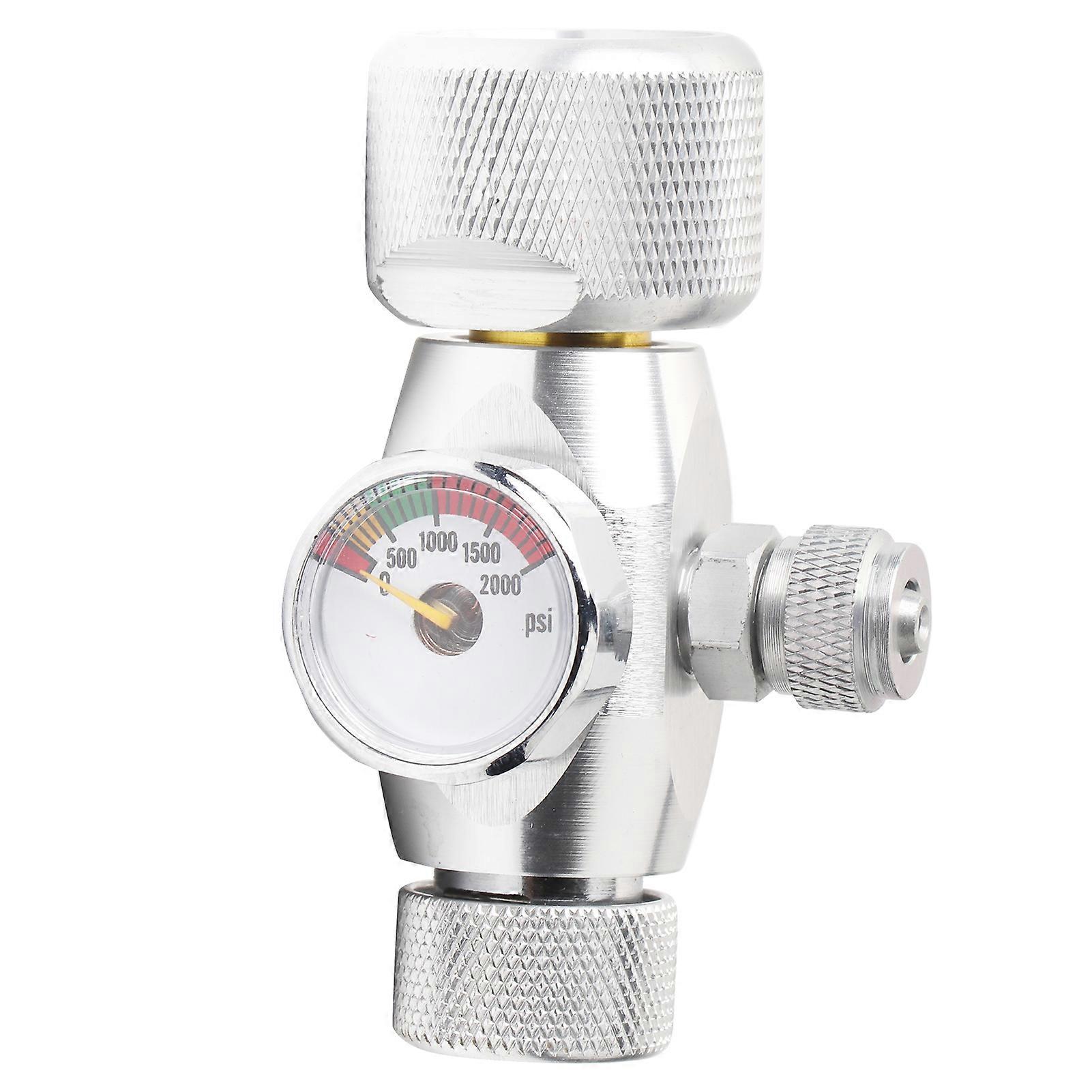W01-11 Fish Tank Mini CO2 Regulator Aluminium Precision 21.8 Compatible for Aquarium Plants Silver