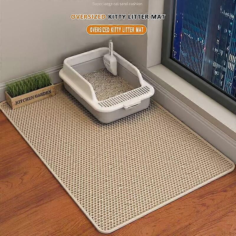 Cat Litter Mat Double Layer Waterproof Urine Proof Trapping Mat Easy To Clean Non-Slip Toilet Pad Cat Scratch Pad Large Foot Pad