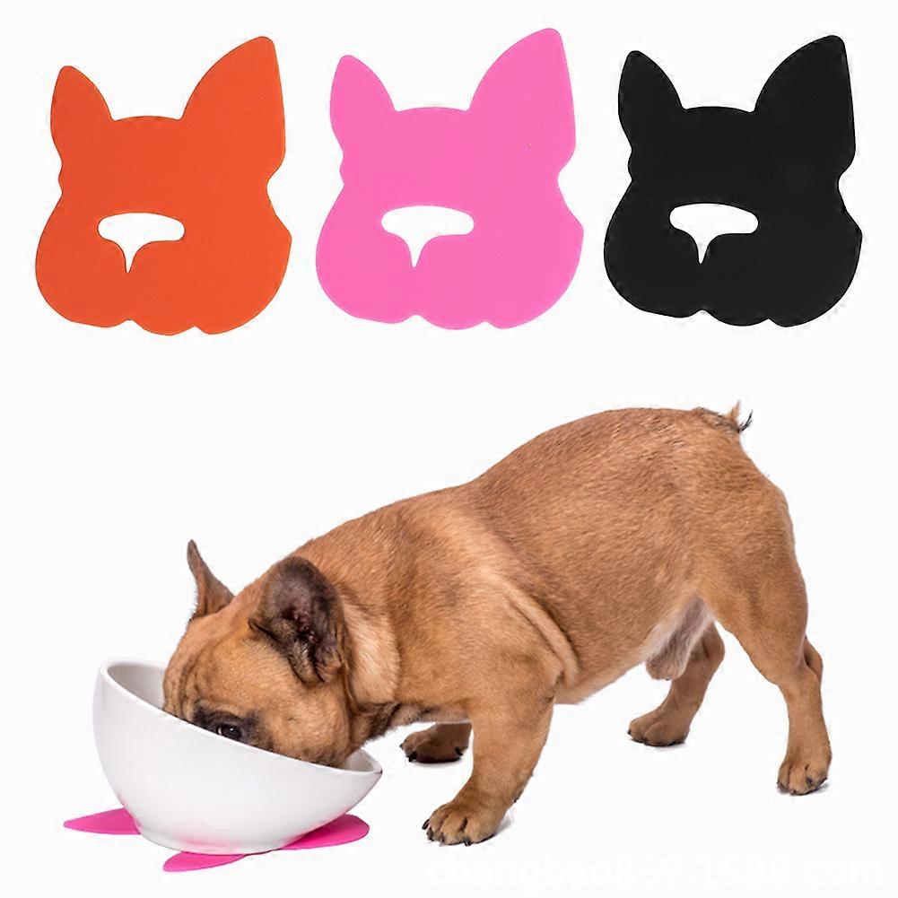 Silicone Bulldog Shape Pet Feeding Bowl Set 3PCS with Anti-Slip Design Non-Slip Mat in Durable Material