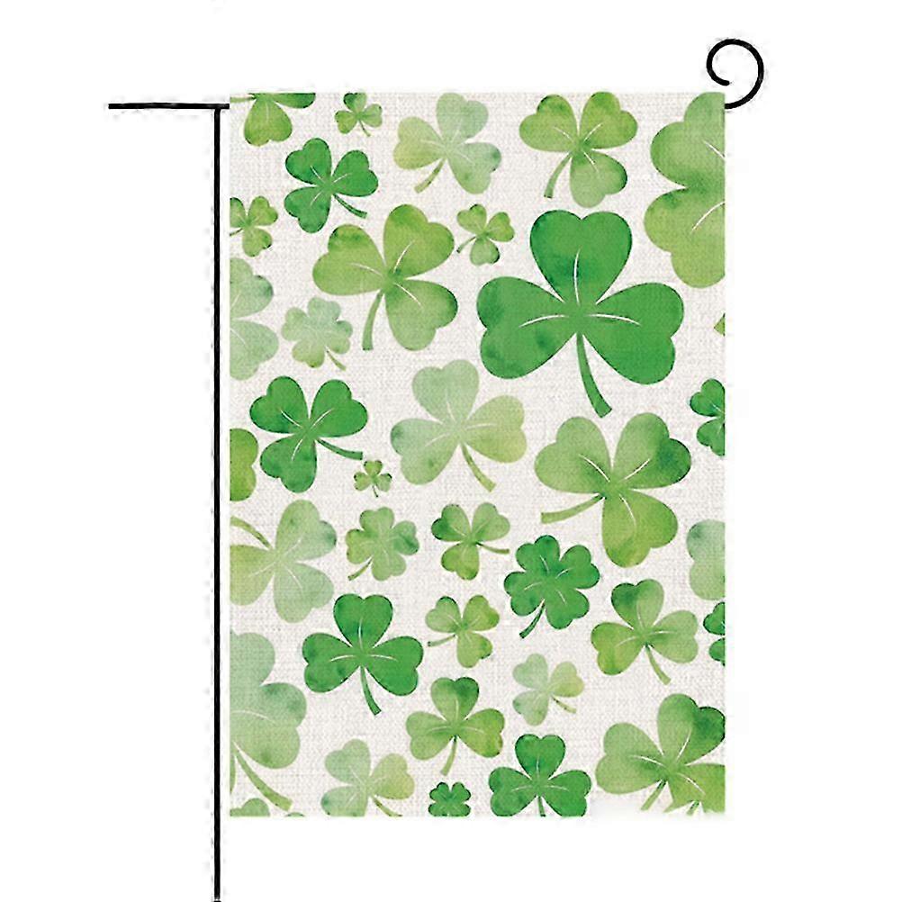 דגל גן שמרוק אנכי יום פטריק הקדוש תלתן בר מזל דגל בורלאפ קישוט חצר גן חיצונית