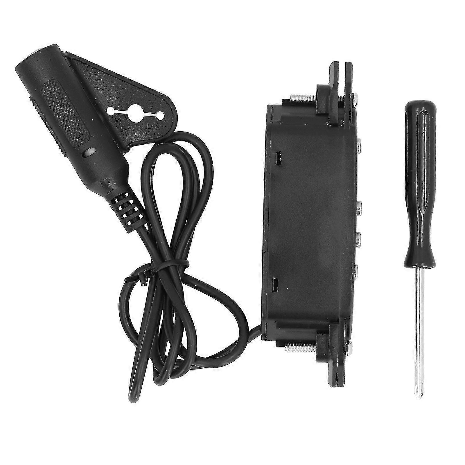 Gitar Pickup 6String Clipon HoleFree Sound Hole Stringed Instrument Volume Collection (svart)
