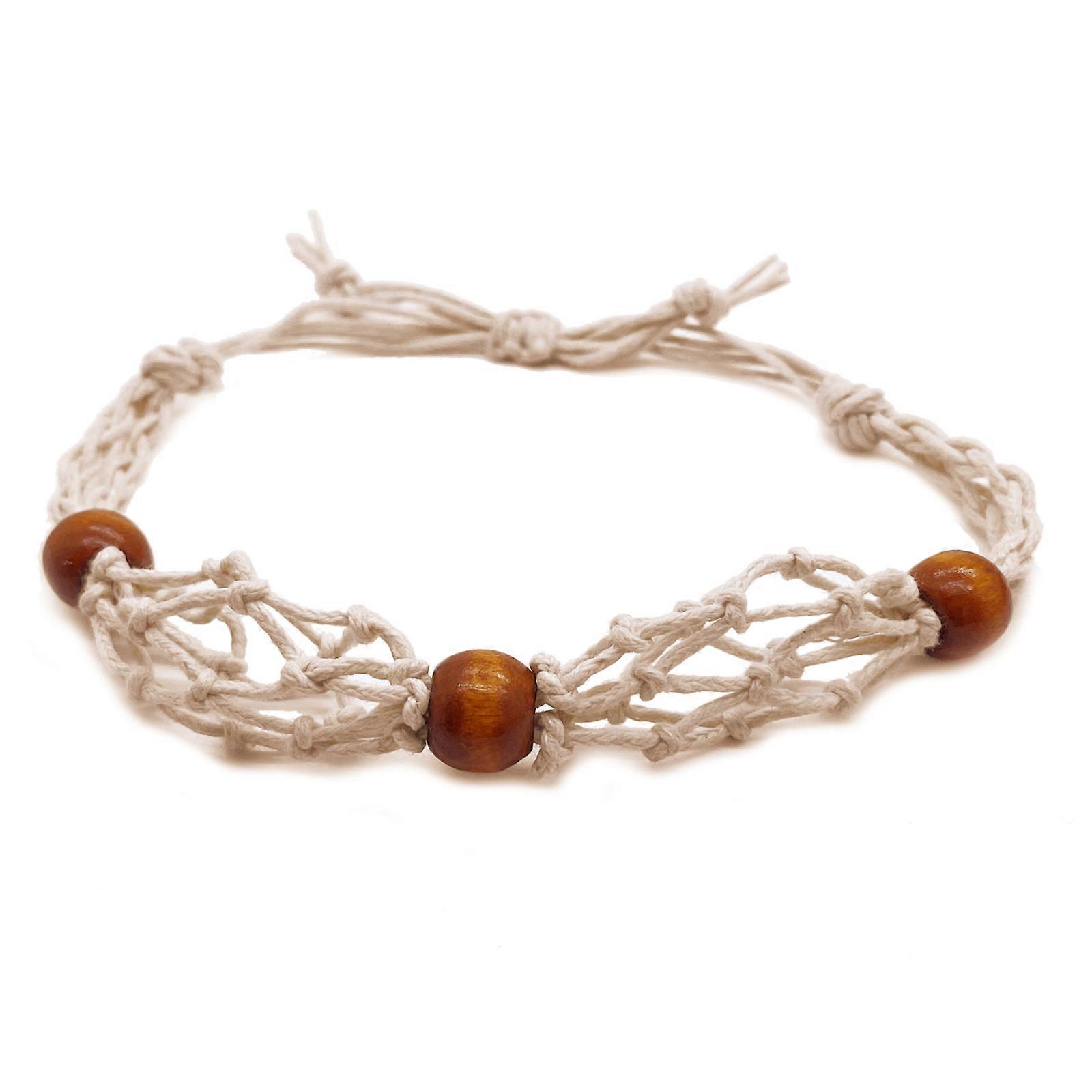 Net Bag Adjustable Bracelet Cord Empty Without Stone Crystal Holder Bracelet Natural Healing Gem Macrame Bracelet Decor