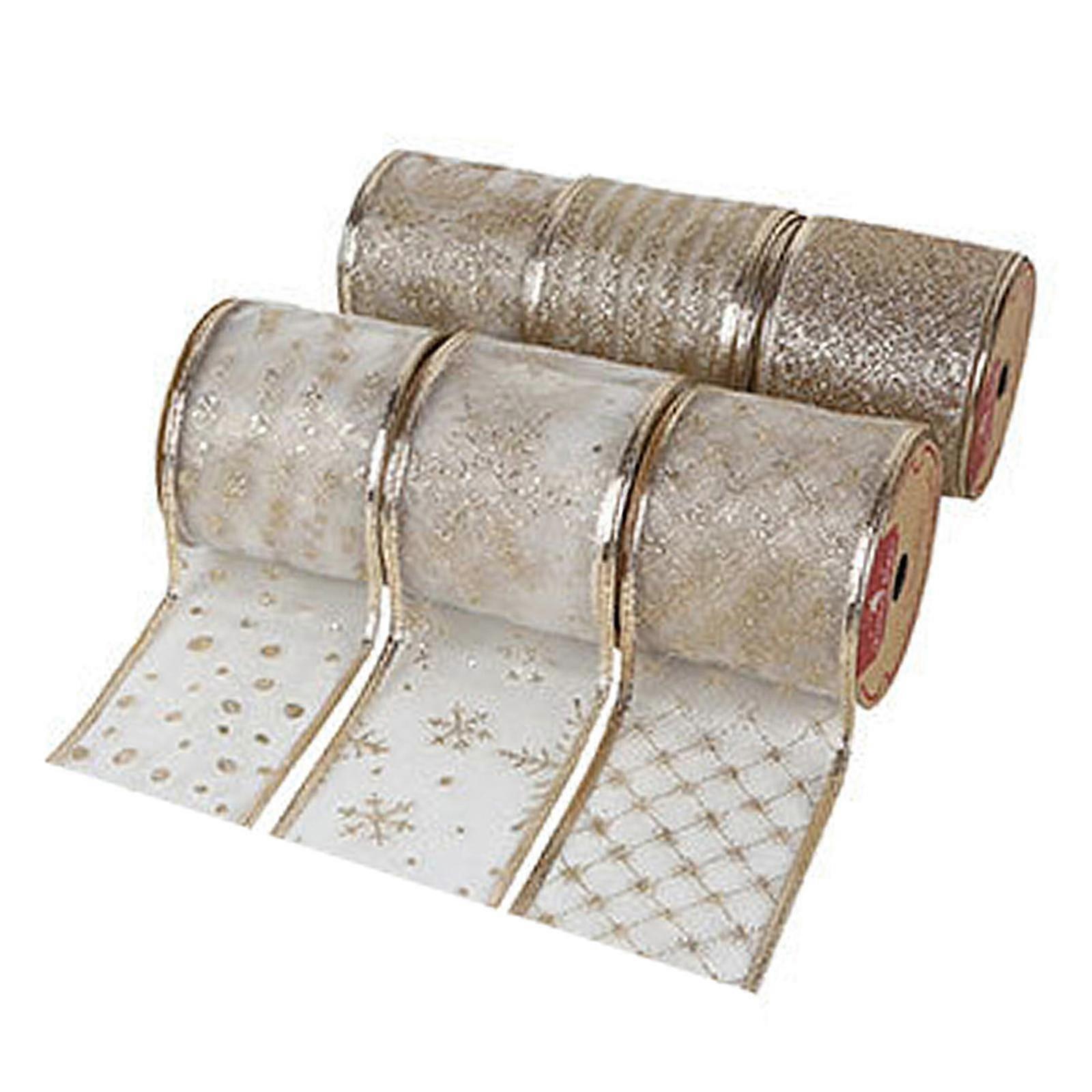 Glitter Ribbon Wired Metallic 6 Yard