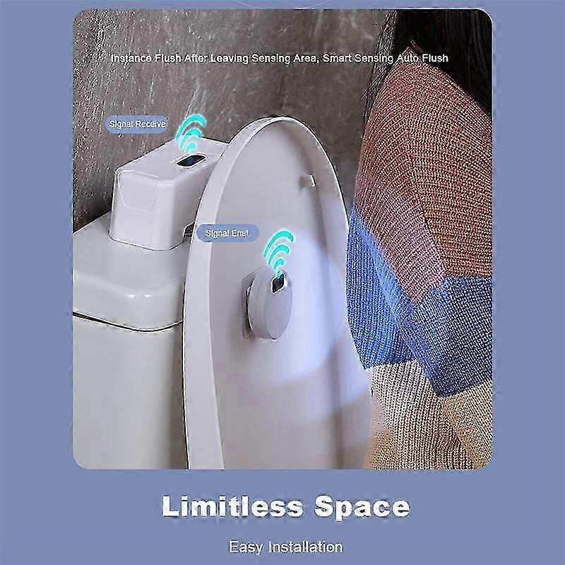 Automatic Toilet Flush Button+Wireless Transmitter Toilet Flusher Rechargeable Smart Toilet Flushin