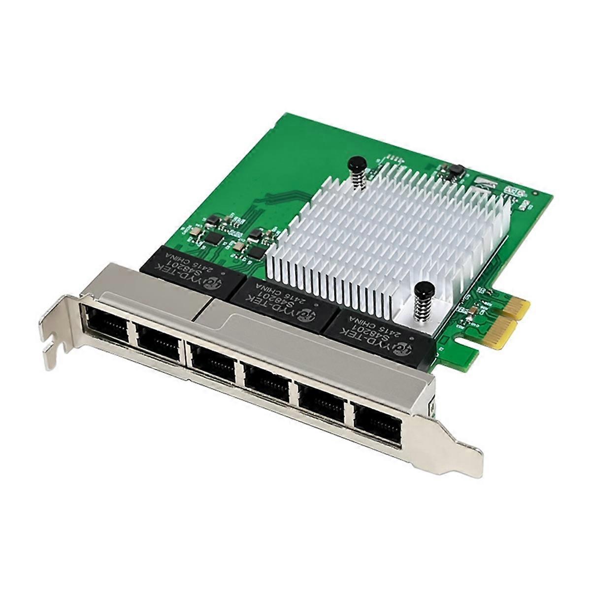 Placă de rețea Gigabit Ethernet, placă LAN, adaptor de rețea PCIe X1 cu 6 porturi