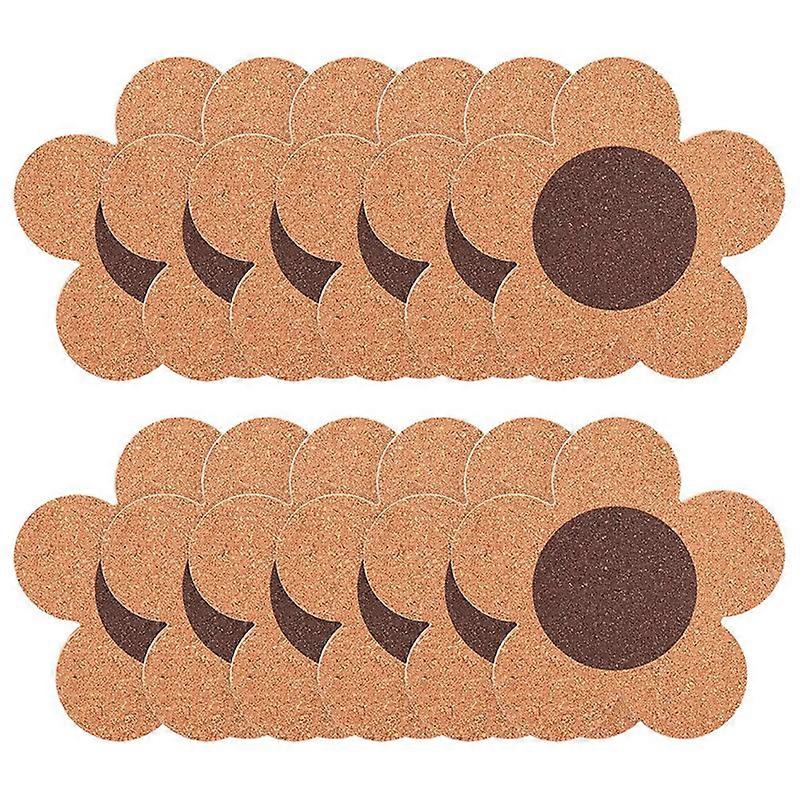 12Pack 3/8 inch Cork Coasters,4 Inch Flower Shape Absorbent Resistant