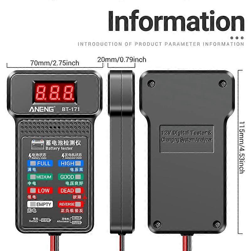  Battery Tester Tools BT-171 Automotive 12V Battery Analyzer