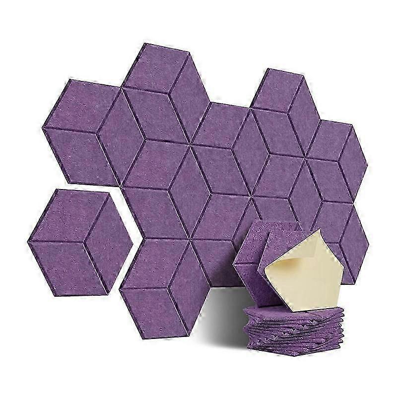12Pcs Self-Adhesive Acoustic Panel Hexagon Y-Lined Sound Proof Panel Noise Insulation High Density