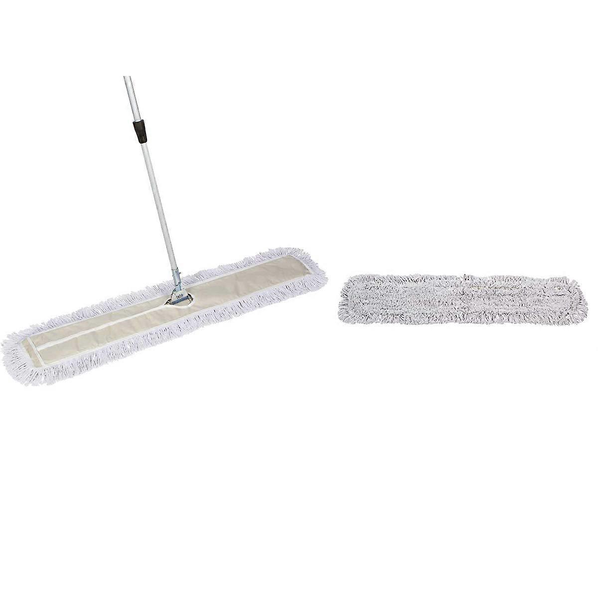 Reusable Dust Mop and Floor Sweeper Set for Hardwood Floors 48 Inch.