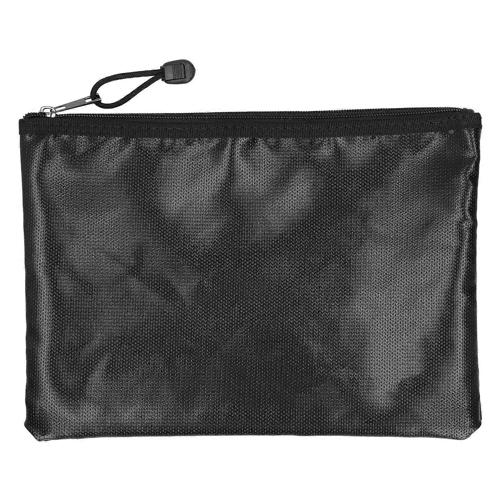 Multifunctional File Bag Fireproof Money Bag Waterproof Safe Storage Pouch with Zipper