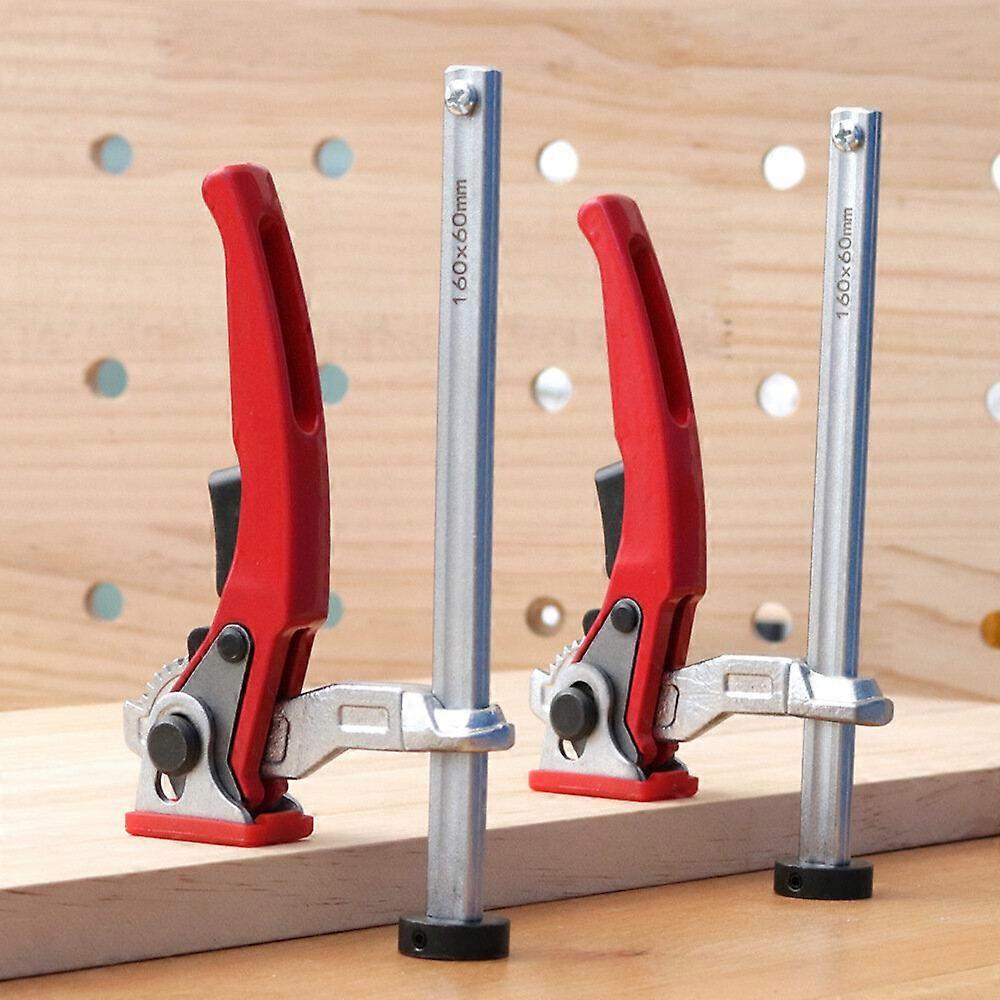 Woodworking Desktop Fixing Clamp - Adjustable 160mm Hold Down, Durable Zinc Alloy, Quick Press Technology, Red