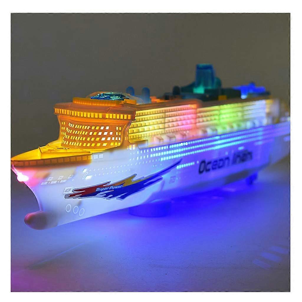 Xapunk Colorful Ocean Primer Cruise Ship Electric Bushing LED Light Sound 50x13x5 Cm Cruise Ship Decor Sound Module