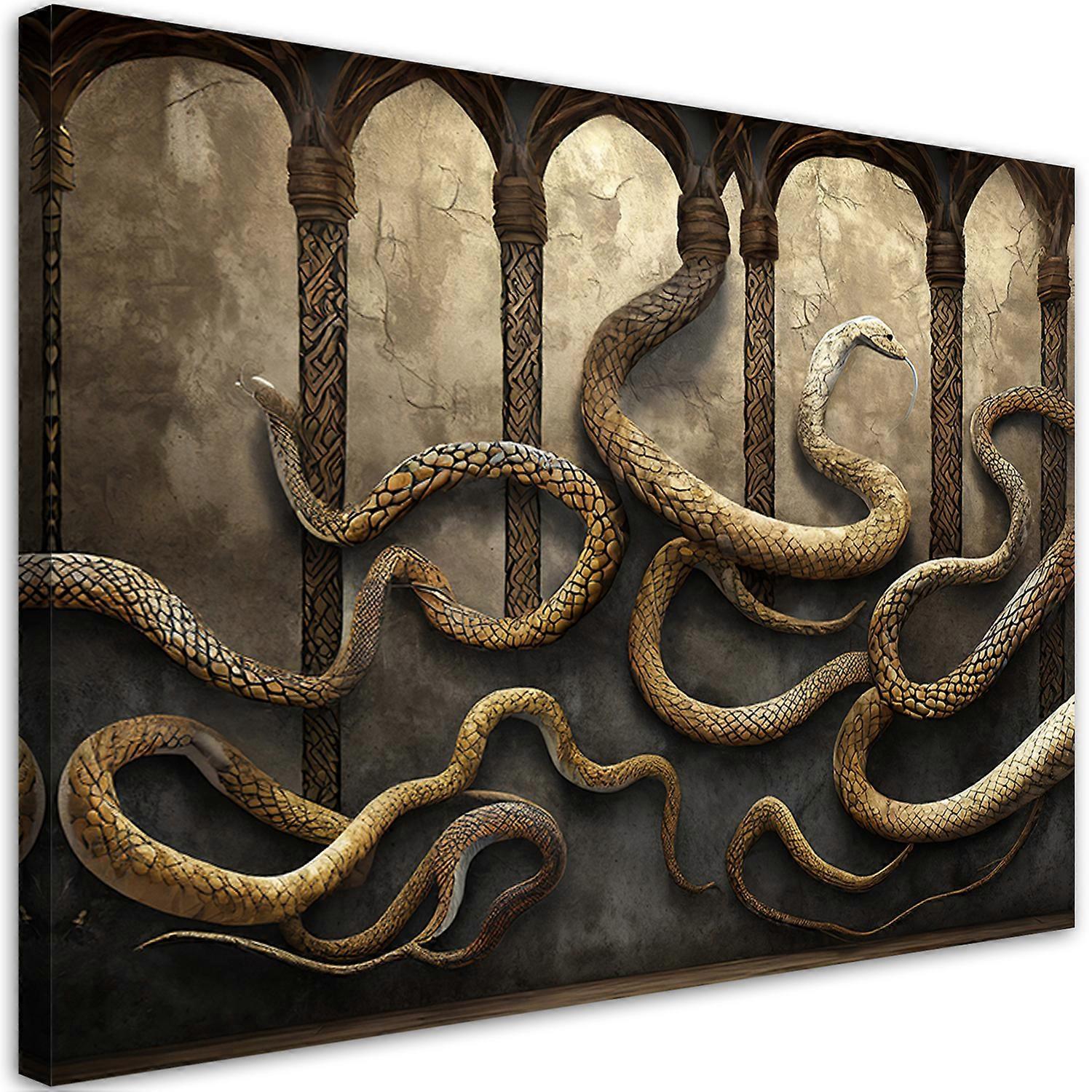 Lienzo Snake gold glamour - 90x60
