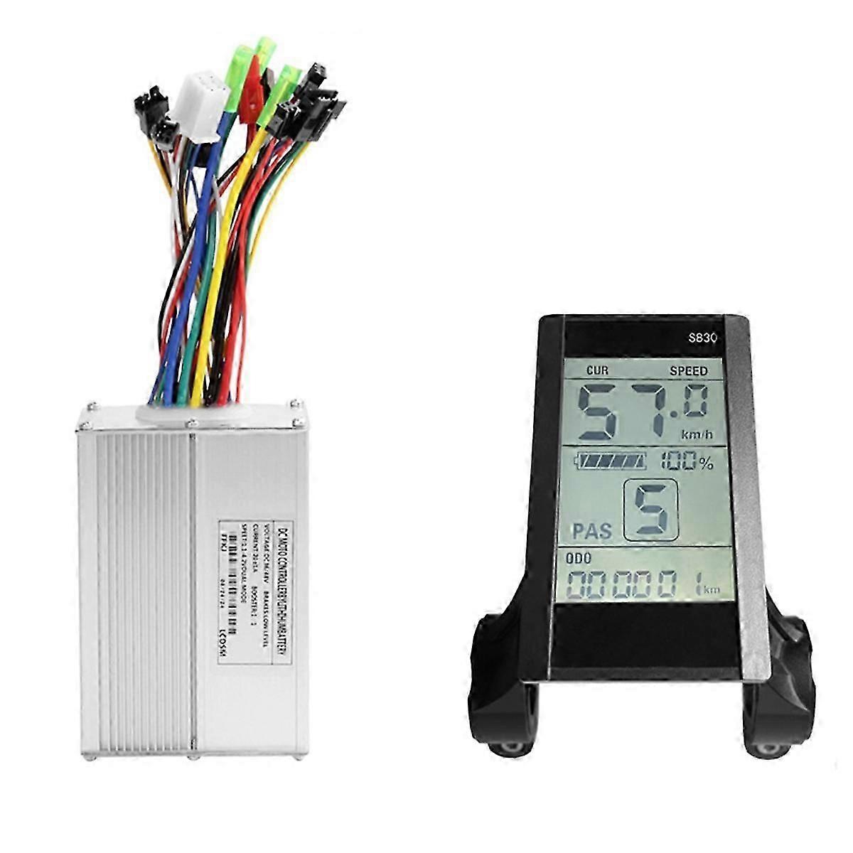 S830 Electric Bike LCD Display Dashboard SM5+2PIN+20A 36V/48V Sine Wave Controller compatible with Mountain Bike Modification Kit