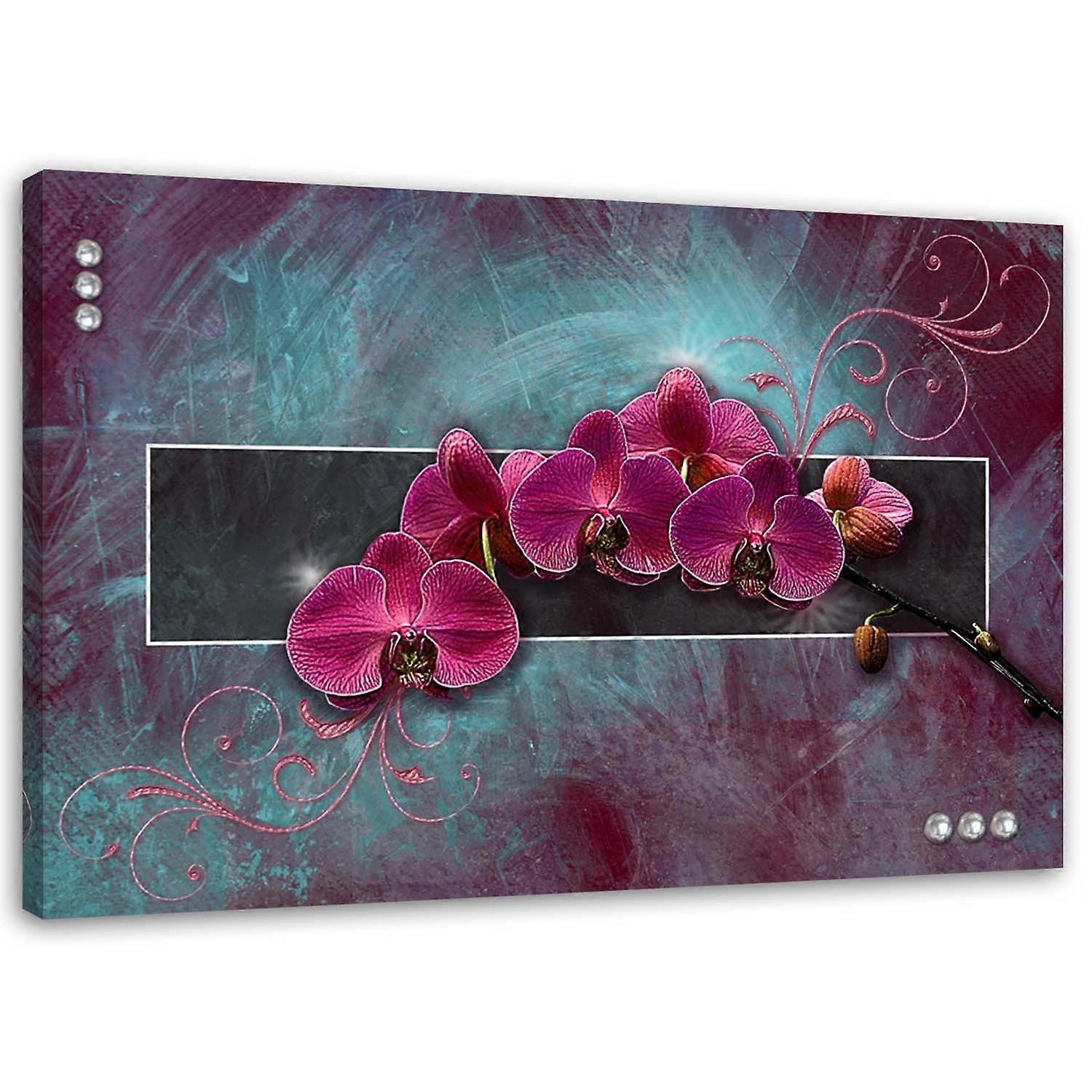 Lienzo, Flor de orquídea rosa spa 3d - 90x60