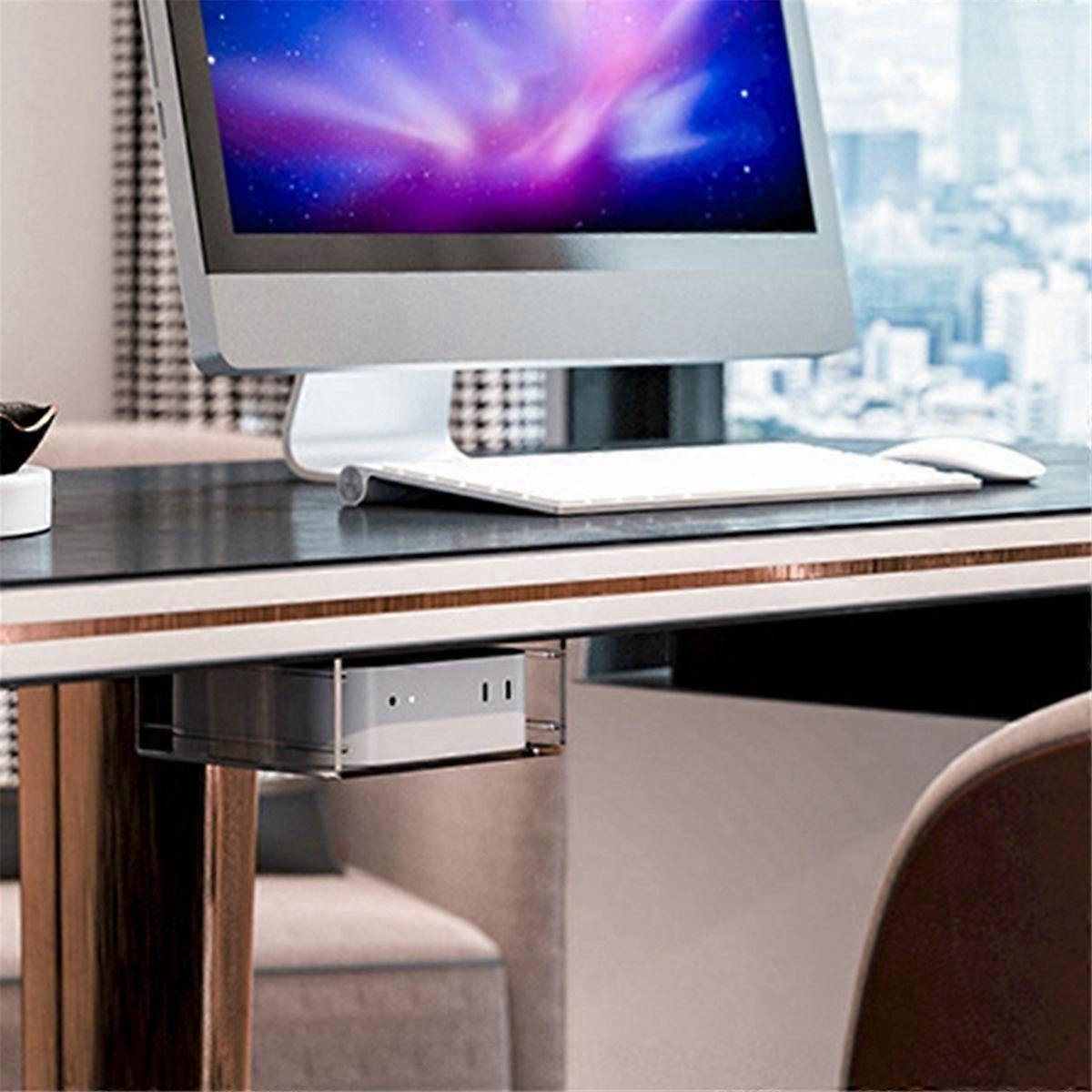 Acrylic Case Stand for Mac Mini M4 Under-Desk Wall Storage Stand