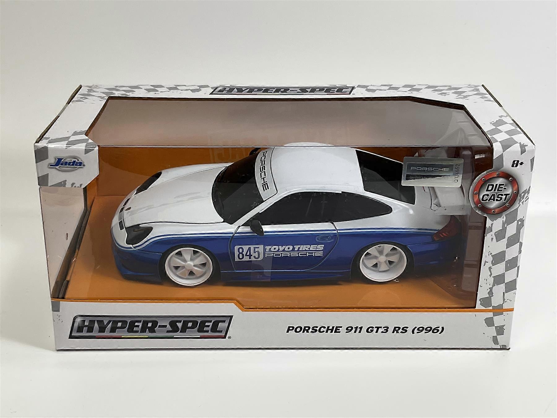 保时捷 911 GT3 RS 996 Hyperspec 蓝白 2006 1：24 比例 Jada 35492