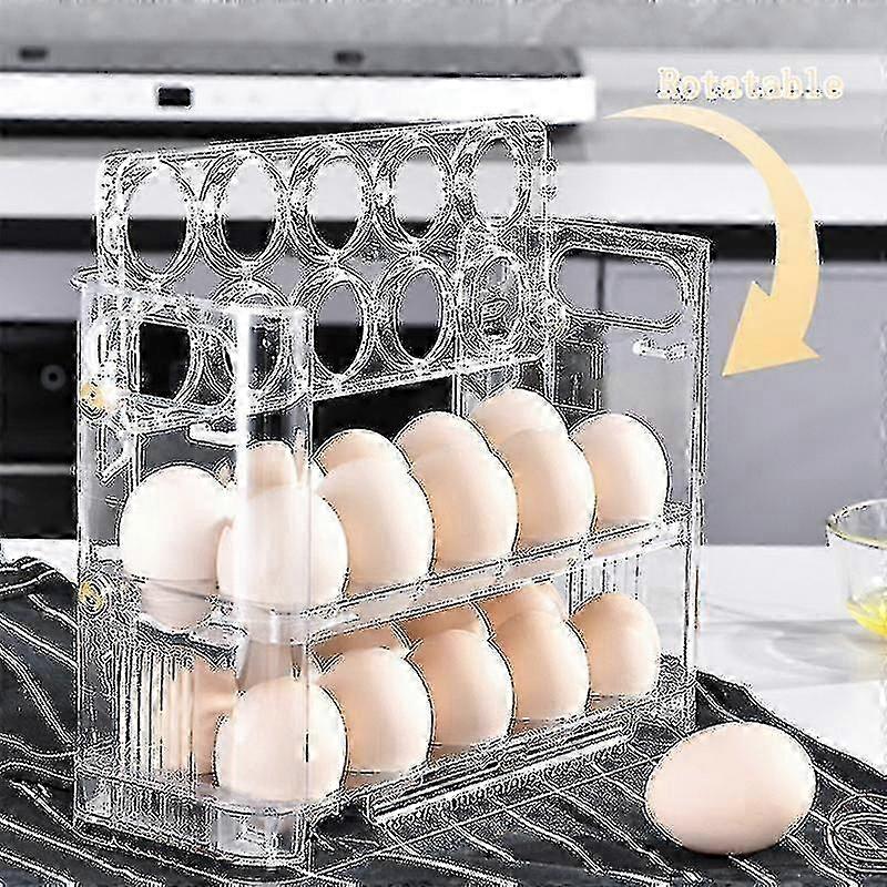 Large Capacity Egg Storage Box - 3 Layers Flip Design for Refrigerator