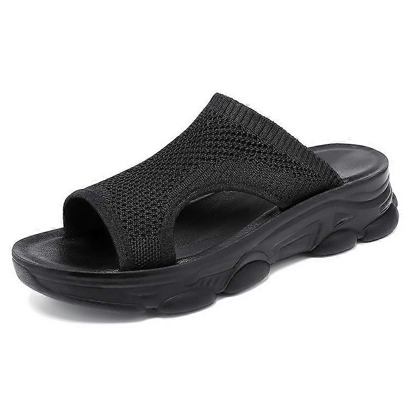 Women's Breathable Mesh Wedge Sandals Summer Platform Slides Casual Outdoor Slippers