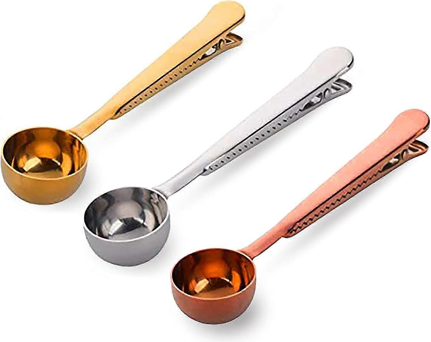 メタルスプーンデュアルユース統合スプーンコーヒー密閉クランプティースプーンステンレス鋼ロングハンドル多機能ミキシングスプーン海付き計量スプーン