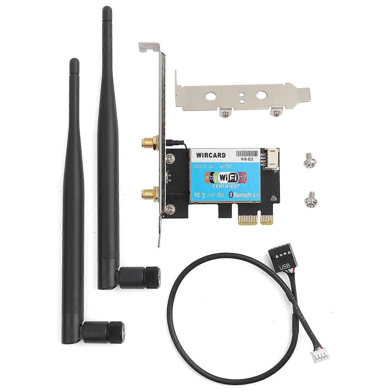 PCIE Network Card 433Mbps Dual Band 2.4g 5G + Bluetooth 4.0 Bluetooth Network Card for Desktop