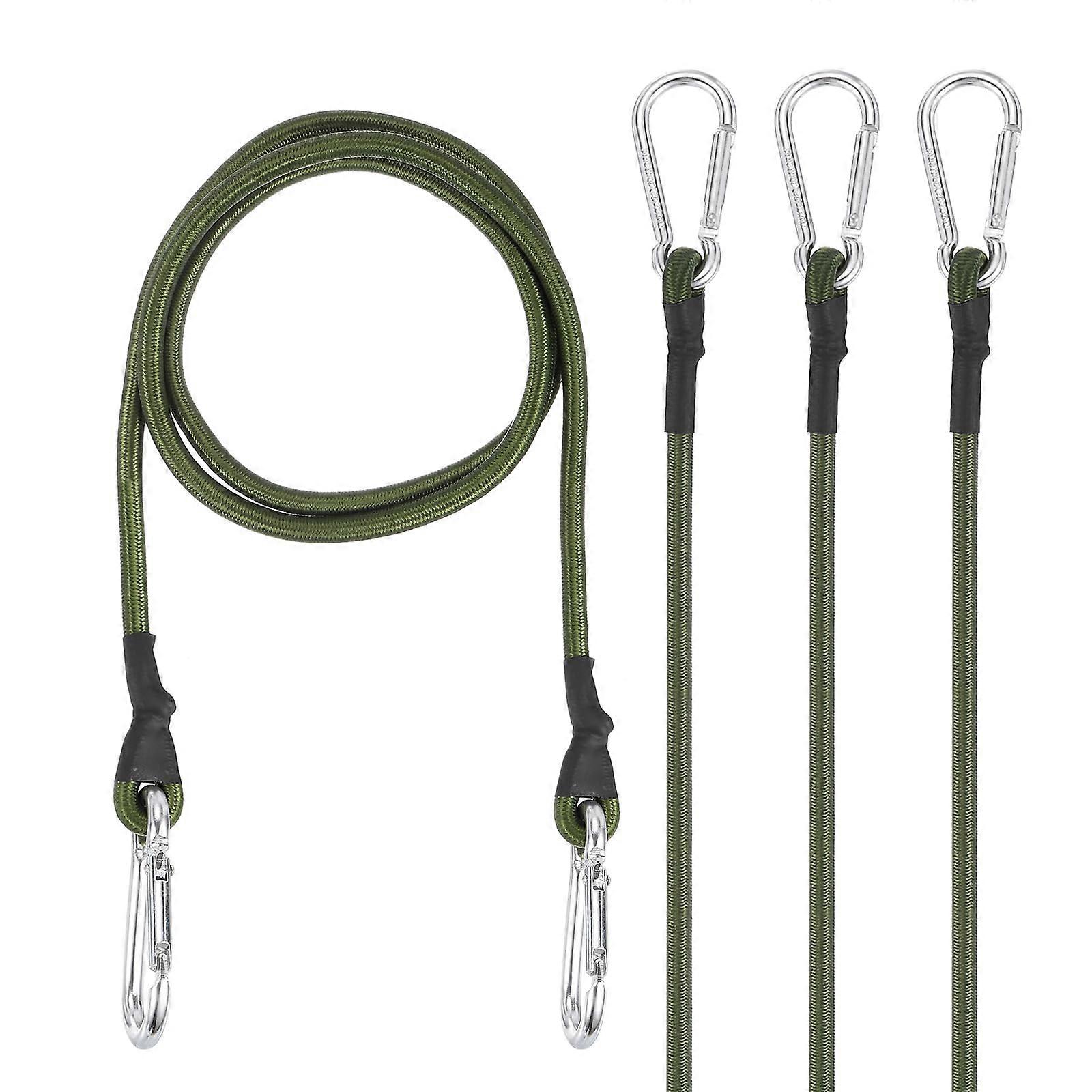 47.2 Inch Bungee Cords with Hooks, 4 Pack Heavy Elastic Straps with Dual Aluminum Hooks