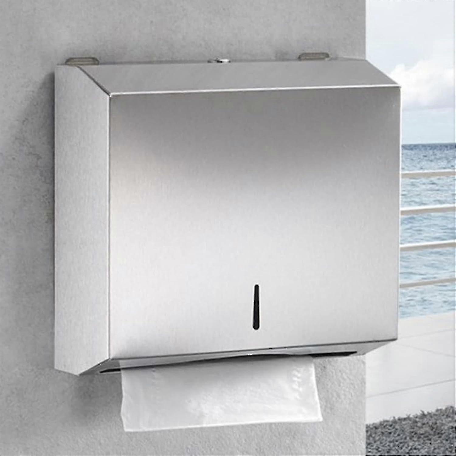 موزع مناشف ورقية مثبت على الحائط ، موزع مناشف من الفولاذ المقاوم للصدأ ، قابل للقفل-