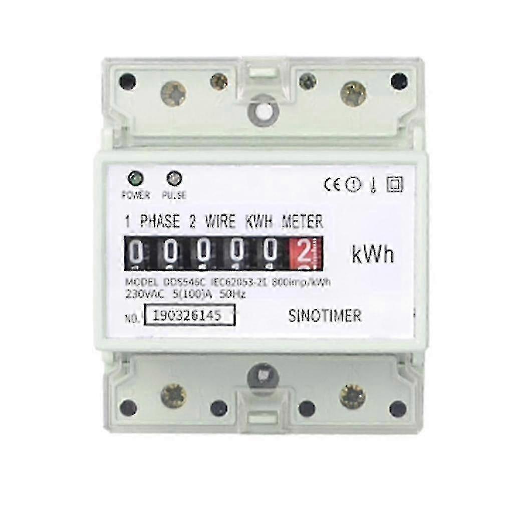 Electric Single Phase Two Wire Ac 220v 100a Energy Meter Kwh Counter Consumption Analog Electricity