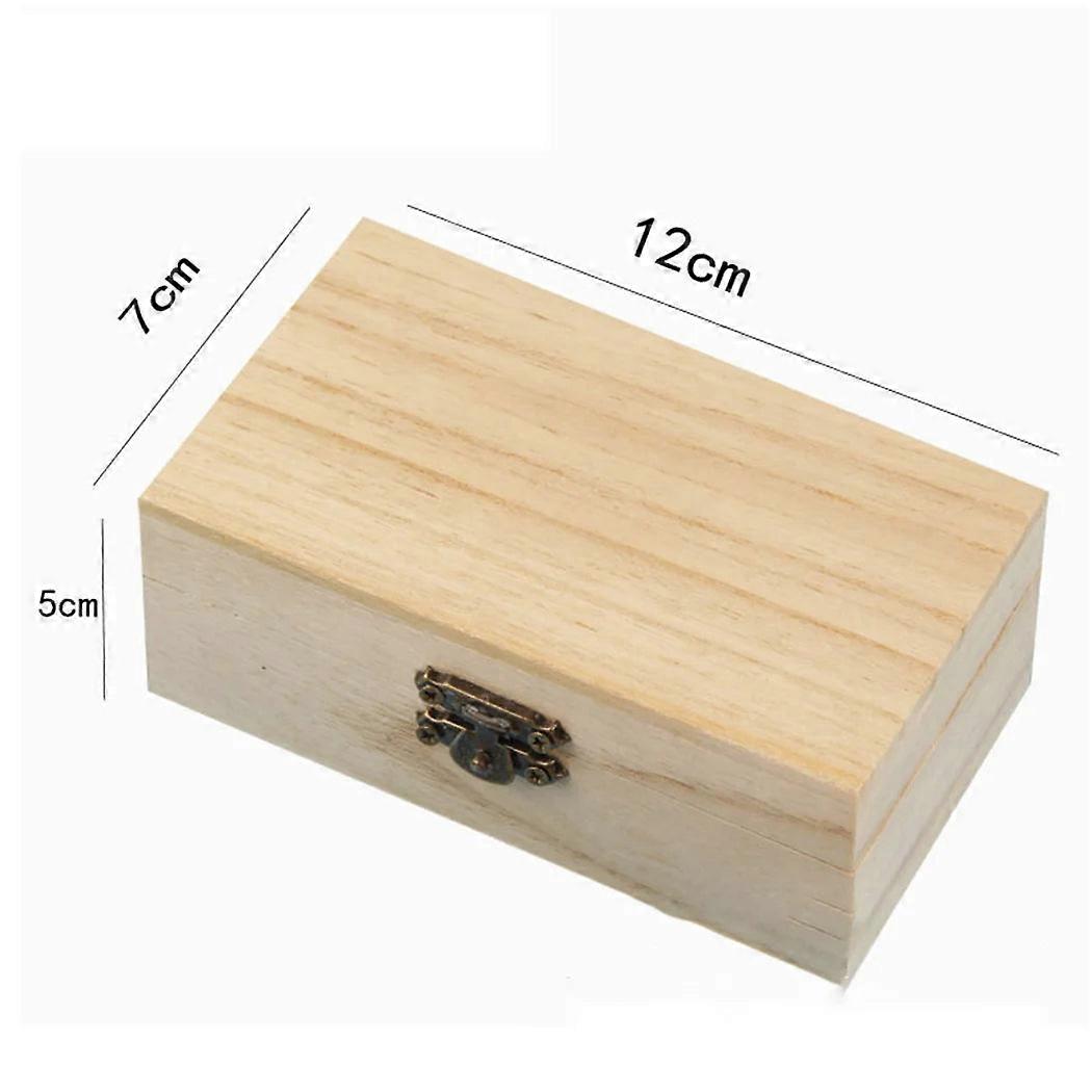 Wooden Square Hinged Storage Boxes Craft Gift Box