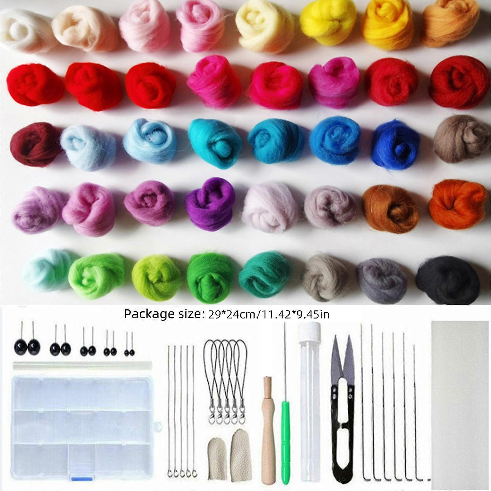 Wool Felt Kit Needle Felting Tool Wool Fibre Felt DIY Handmade Wool Craft Needle Felting Craftwork