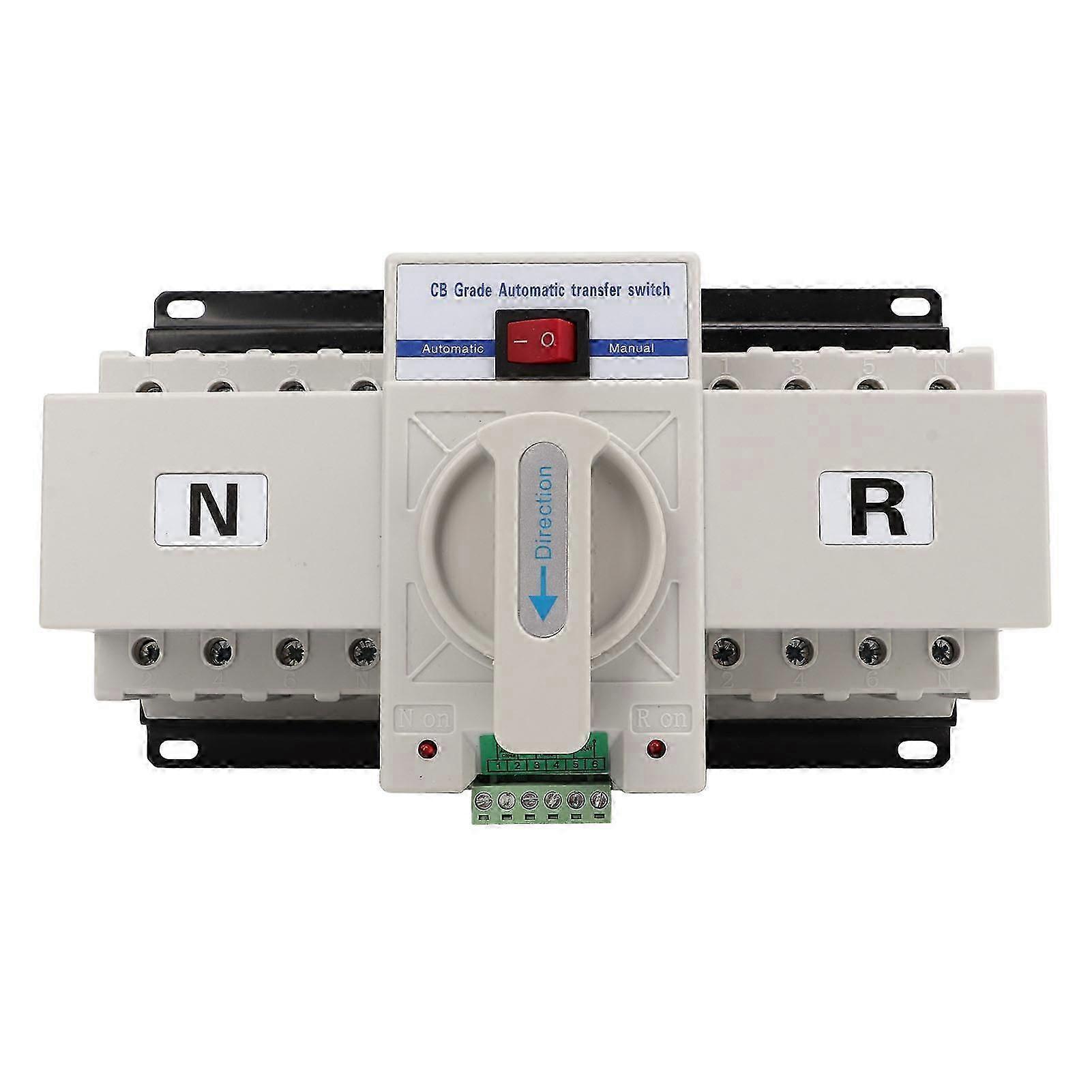 4P Dual Power Automatic Transfer Switch 63A Circuit Breaker Changeover Switch Fire Fighting Type 400V