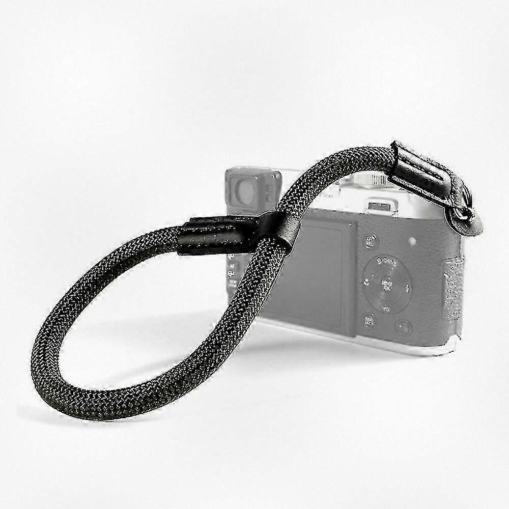 Adjustable Camera Wrist Strap with Leather Ends and Electroplated Features, Perfect for Secure Carrying